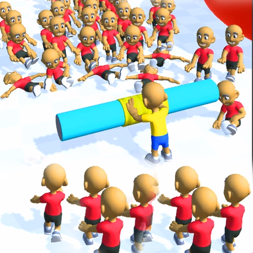 Push The Crazy Crowd Stickman Clash 3D